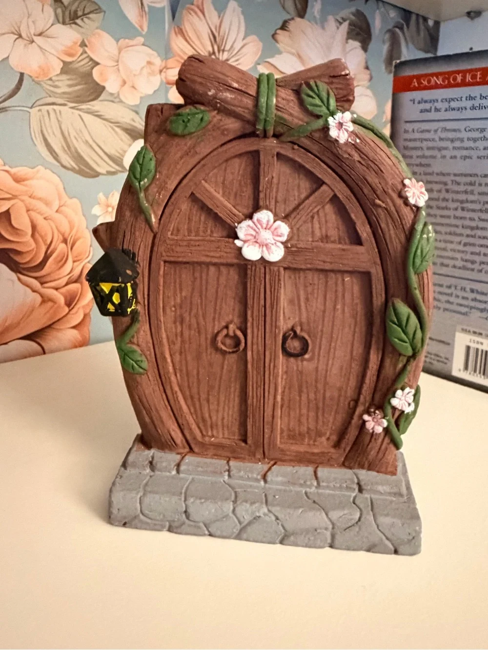 Whimsical Fairy Garden Door Wall Decor Flowers Lantern Cottagecore